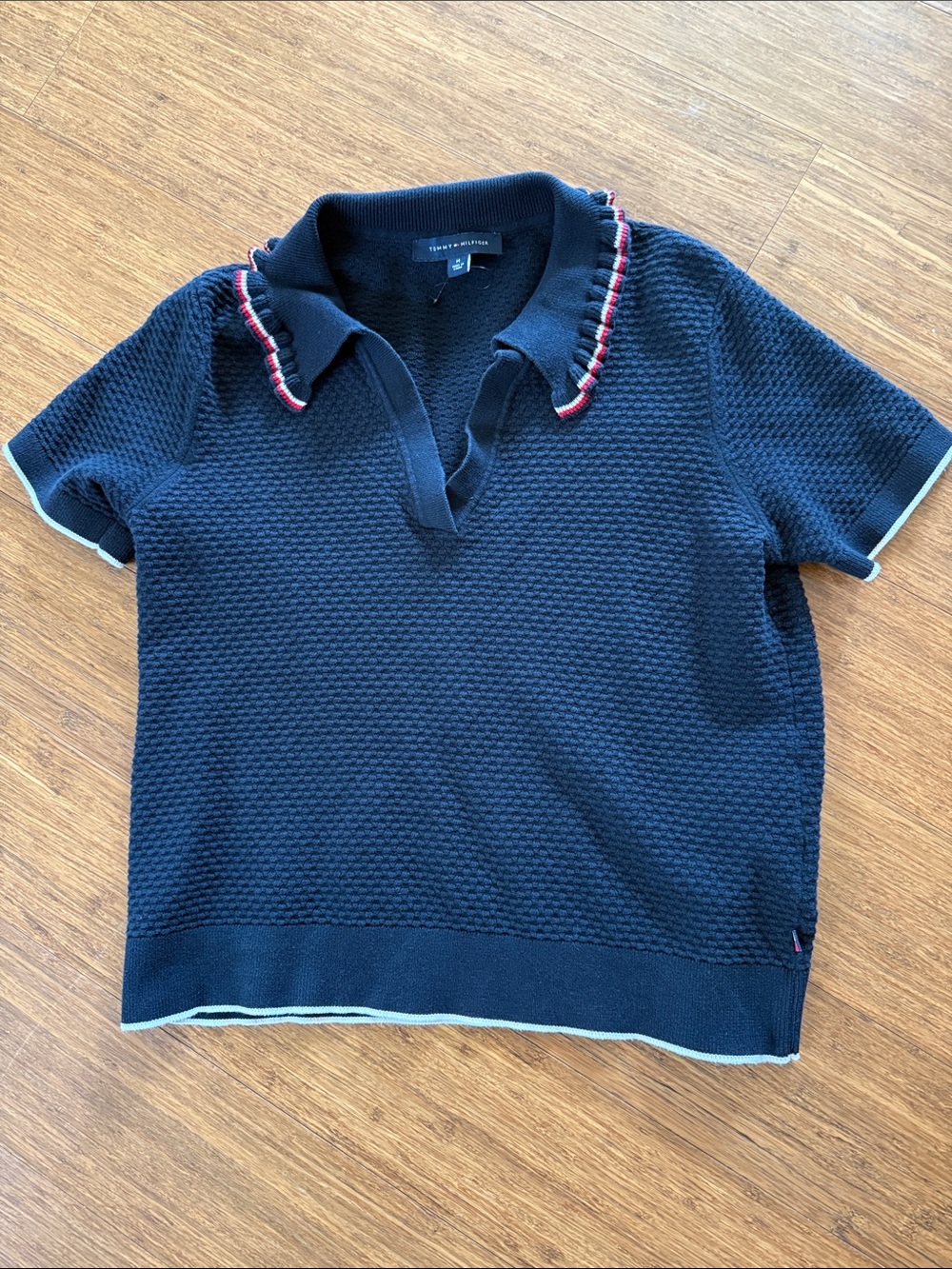 NWOT Tommy Hilfiger Navy Short-Sleeve Polo Top Size M